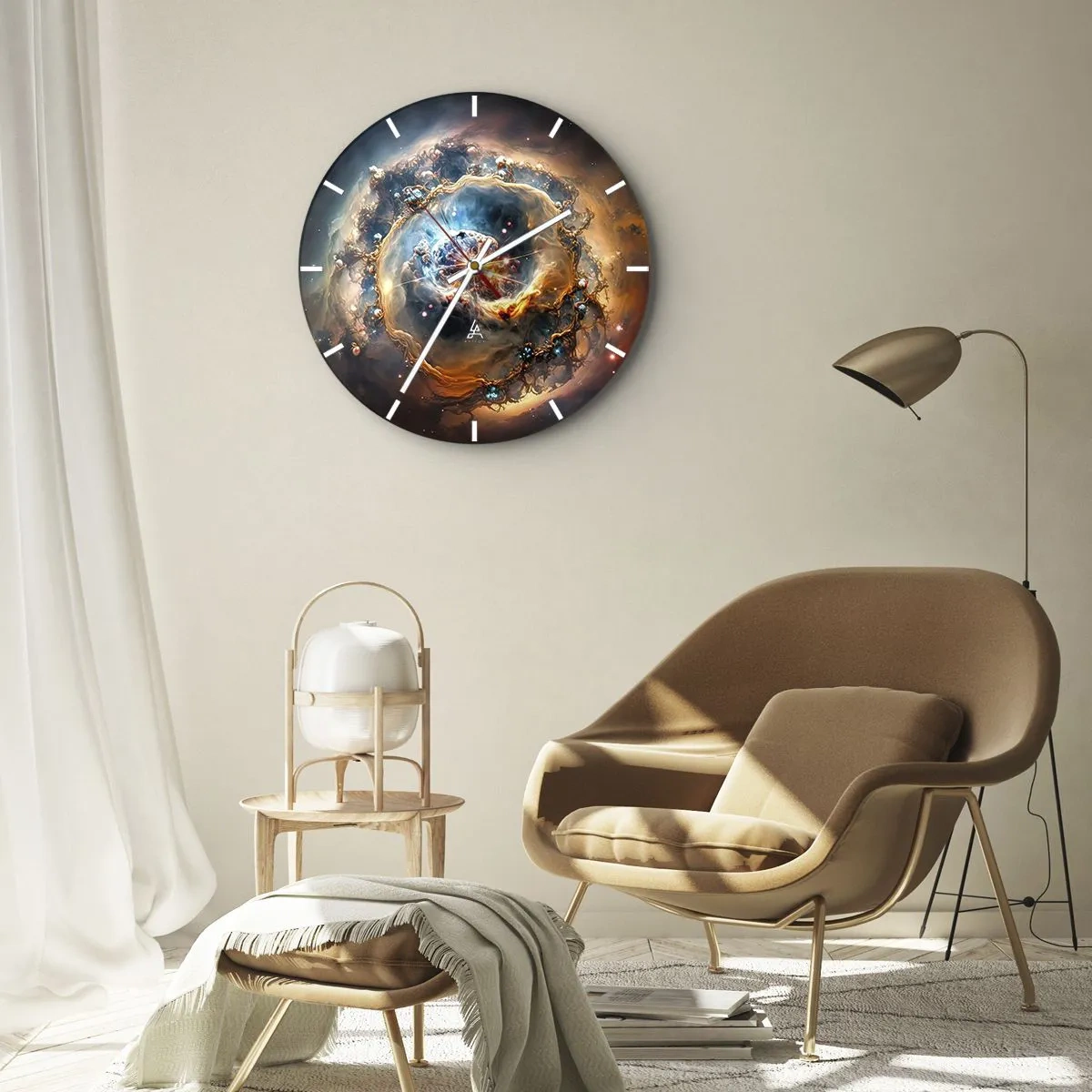 Horloge murale - Pendule murale - Un vortex cosmique aux couleurs intenses - 30x30cm - Le début - Décoration murale moderne pour le salon, la cuisine et la chambre ARTTOR