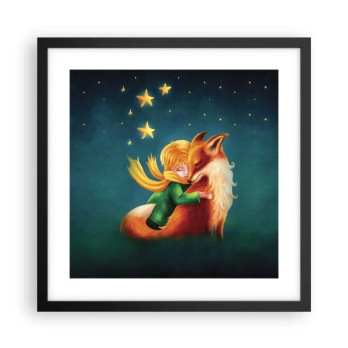 Affiche dans un cadre noir - Poster - Petit Prince - 40x40 cm