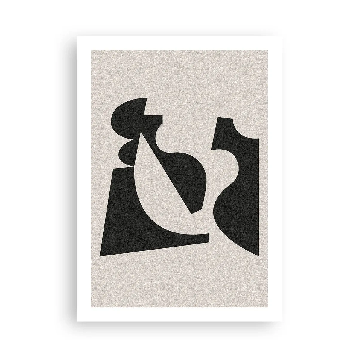 Affiche - Poster - Composition géométrique abstraite en noir et beige - 50x70cm - À monter soi-même - Décoration murale moderne pour le salon et la chambre ARTTOR
