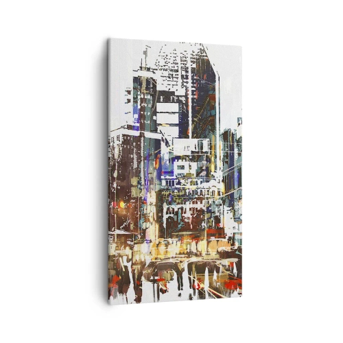Impression sur toile - Image sur toile - Une ville chatoyante - 45x80 cm