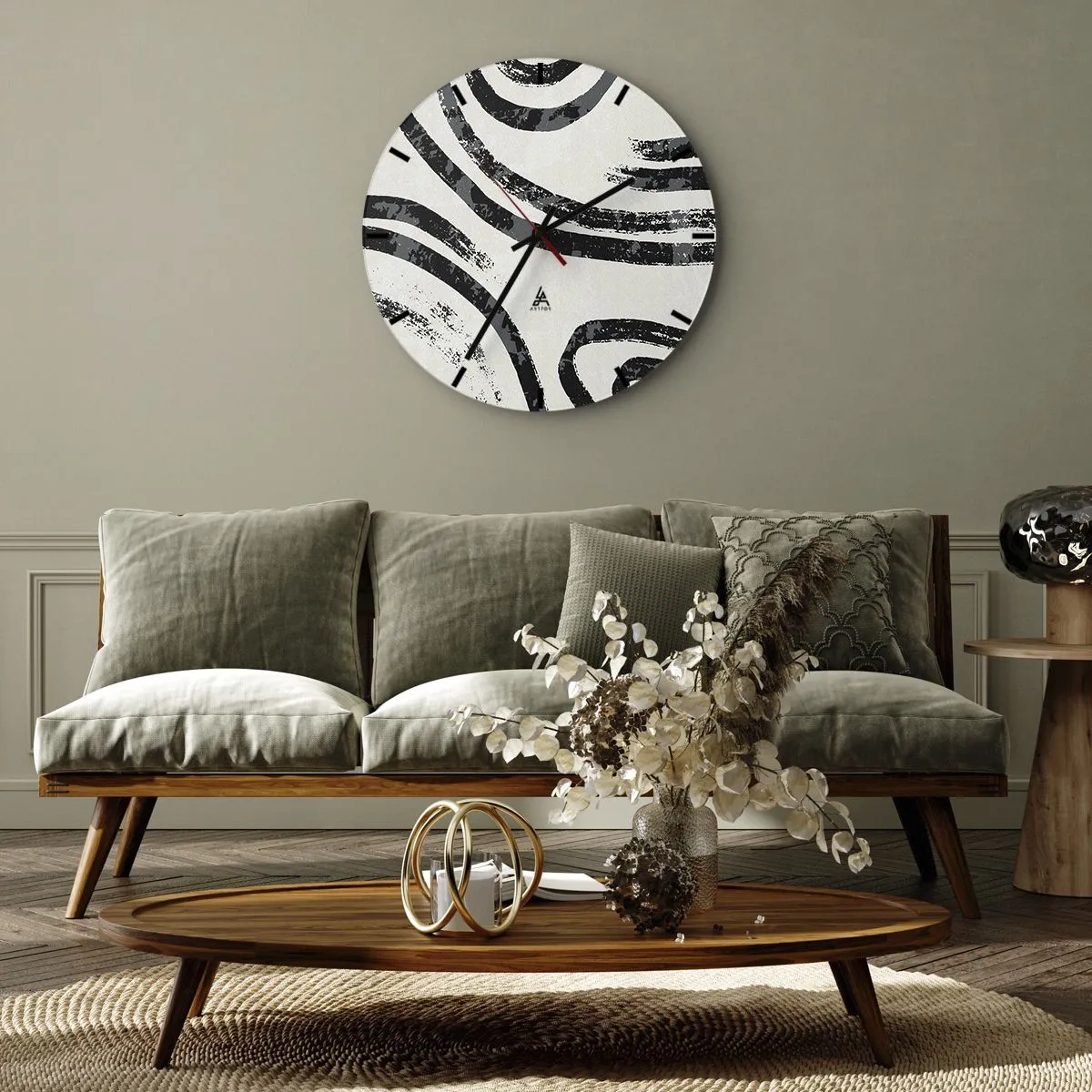 Horloge murale - Pendule murale - À moitié arrêté - 30x30 cm