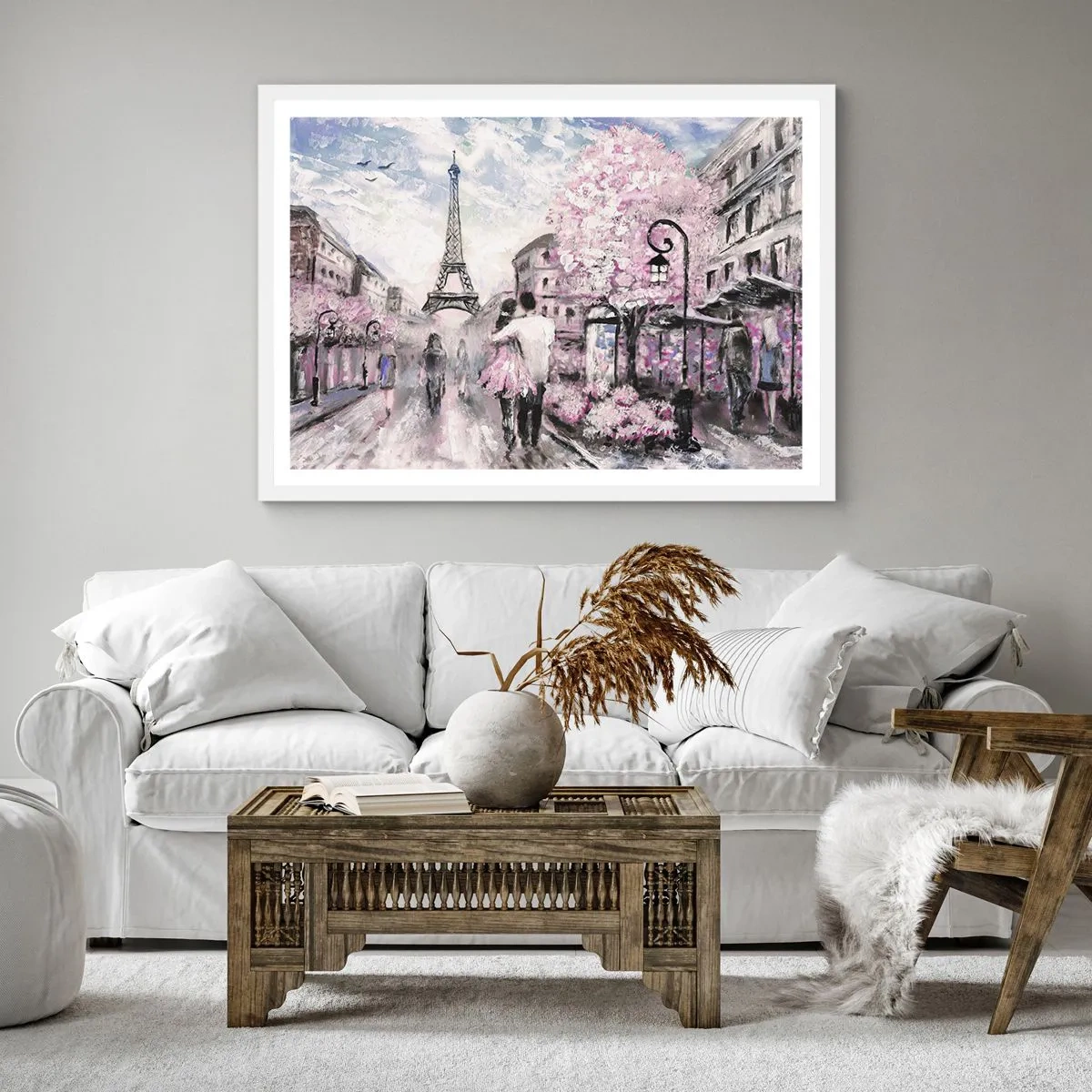 Affiche dans un cadre blanc - Poster - Comment tomber amoureu, il faut juste... - 40x40 cm