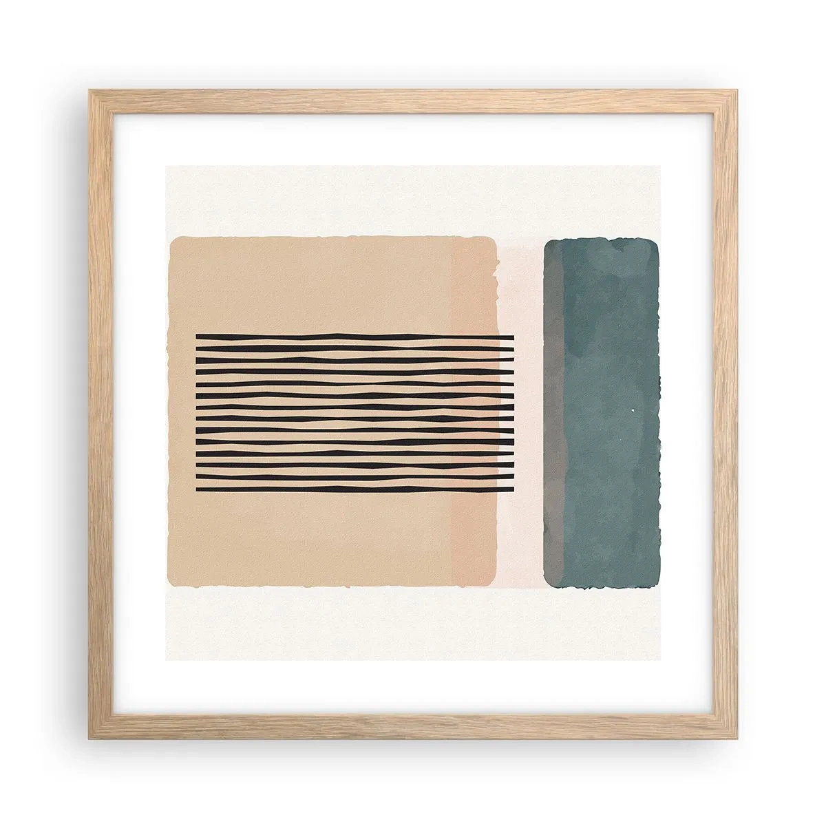 Affiche dans un chêne clair - Poster - Tout est en ordre - 40x40 cm