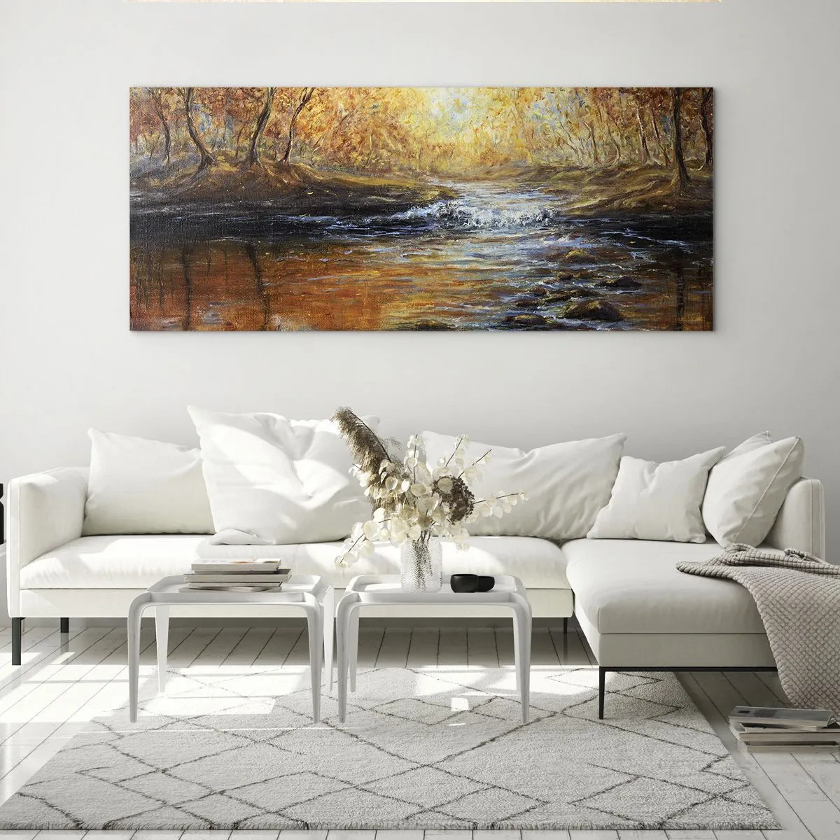 Impression sur verre - Image sur verre - Le ruisseau d'or - 100x40 cm