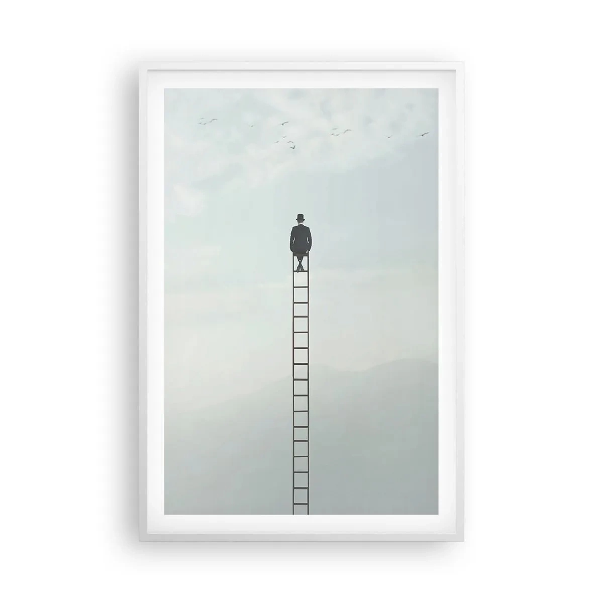 Affiche dans un cadre blanc - Poster - Se soulever au-dessus - 61x91 cm