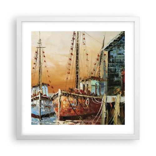 Affiche dans un cadre blanc - Poster - Retour tranquille - 40x40 cm