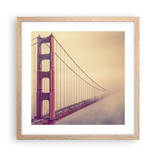 Affiche dans un chêne clair - Poster - Entre ciel et terre - 40x40 cm