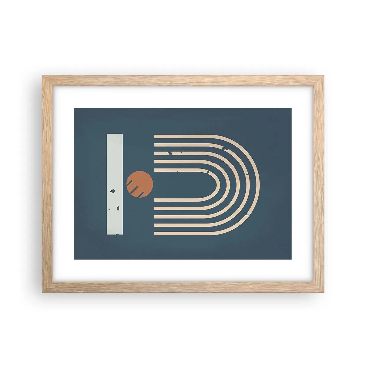 Affiche dans un chêne clair - Poster - Géométrie sur la grenade - 40x30 cm