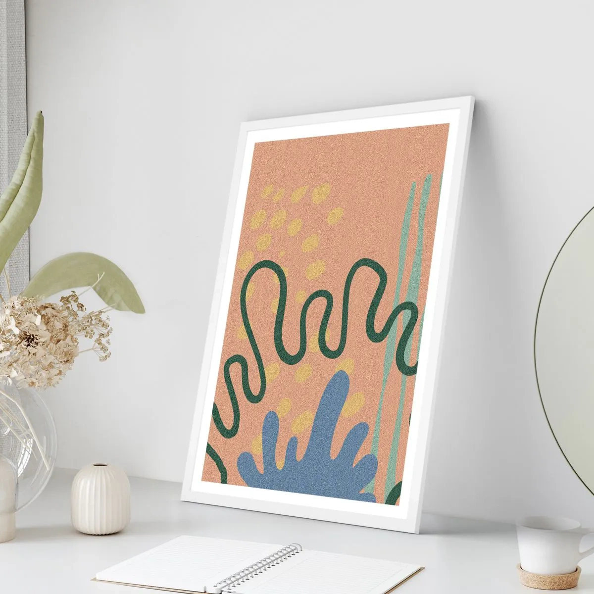 Affiche dans un cadre blanc - Poster - Abstraction : diversité de la nature - 30x40 cm