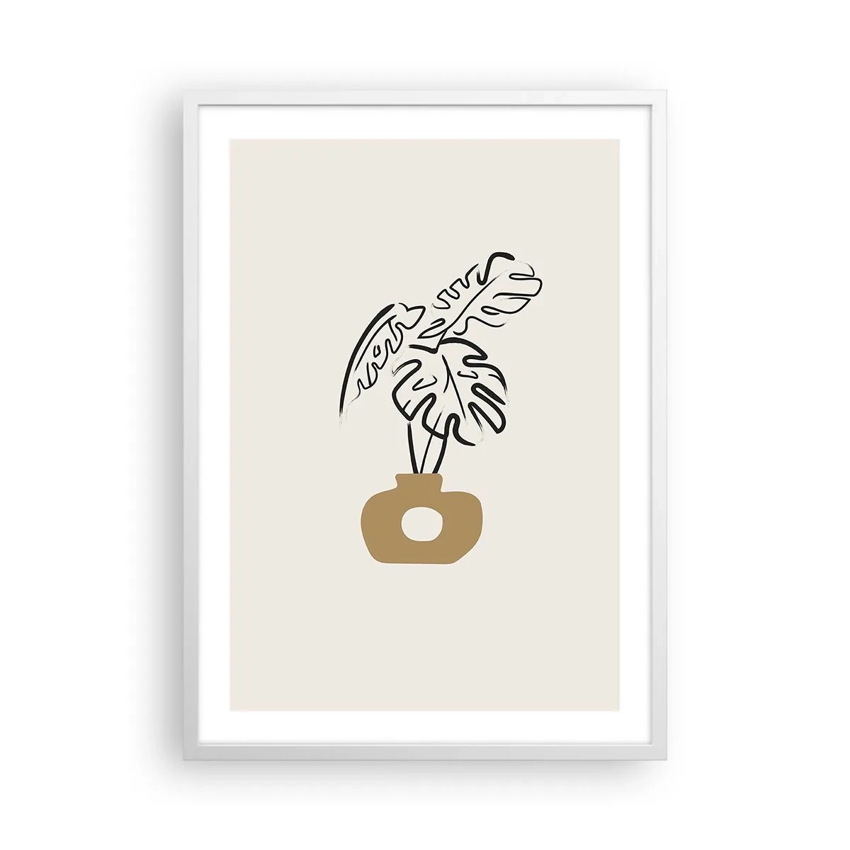 Affiche dans un cadre blanc - Poster - Monstera – décoration de la maison - 50x70 cm