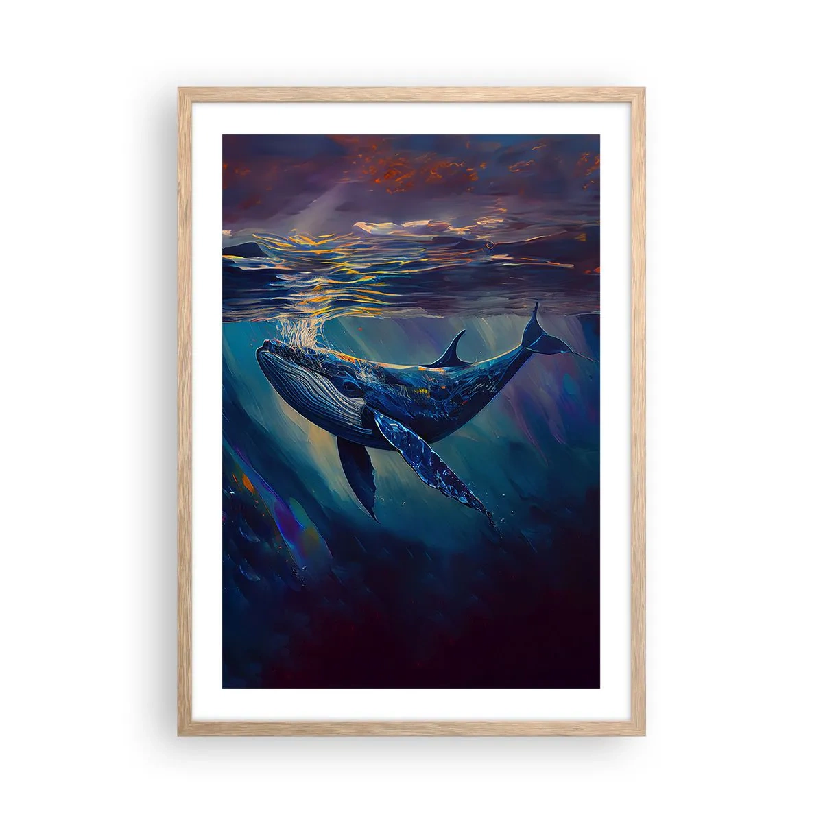 Affiche dans un chêne clair - Poster - Bienvenue dans mon monde - 50x70 cm