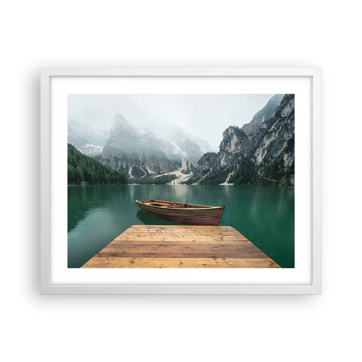 Affiche dans un cadre blanc - Poster - Faire face à la fierté des rochers - 50x40 cm