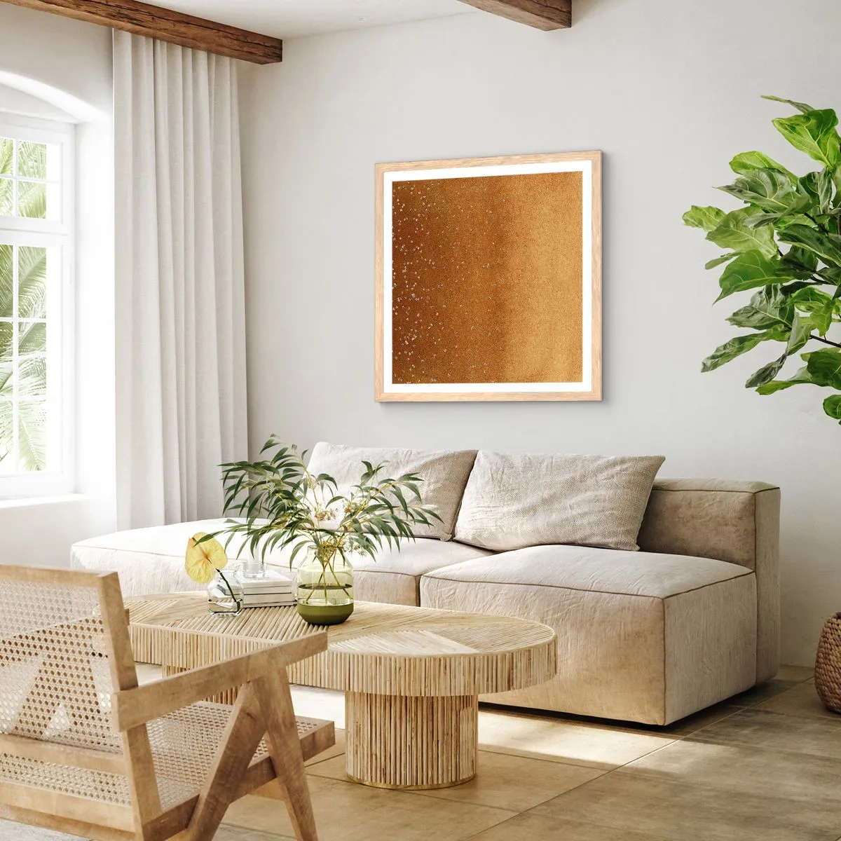 Affiche dans un chêne clair - Poster - Origine du monde - 50x50 cm