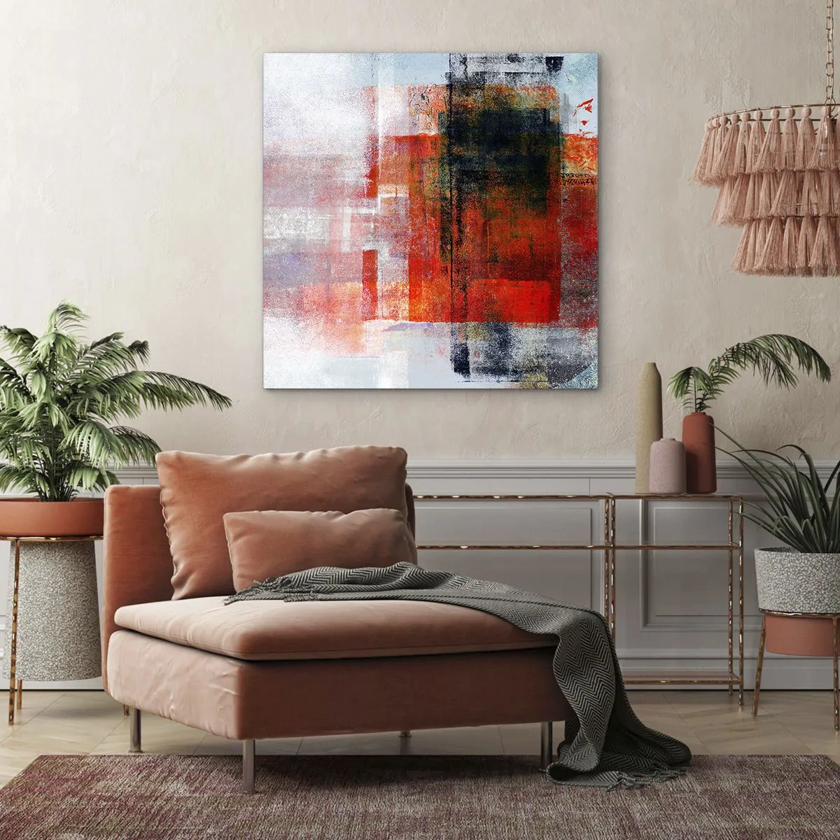 Impression sur toile - Image sur toile - Composition embrasée - 60x60 cm