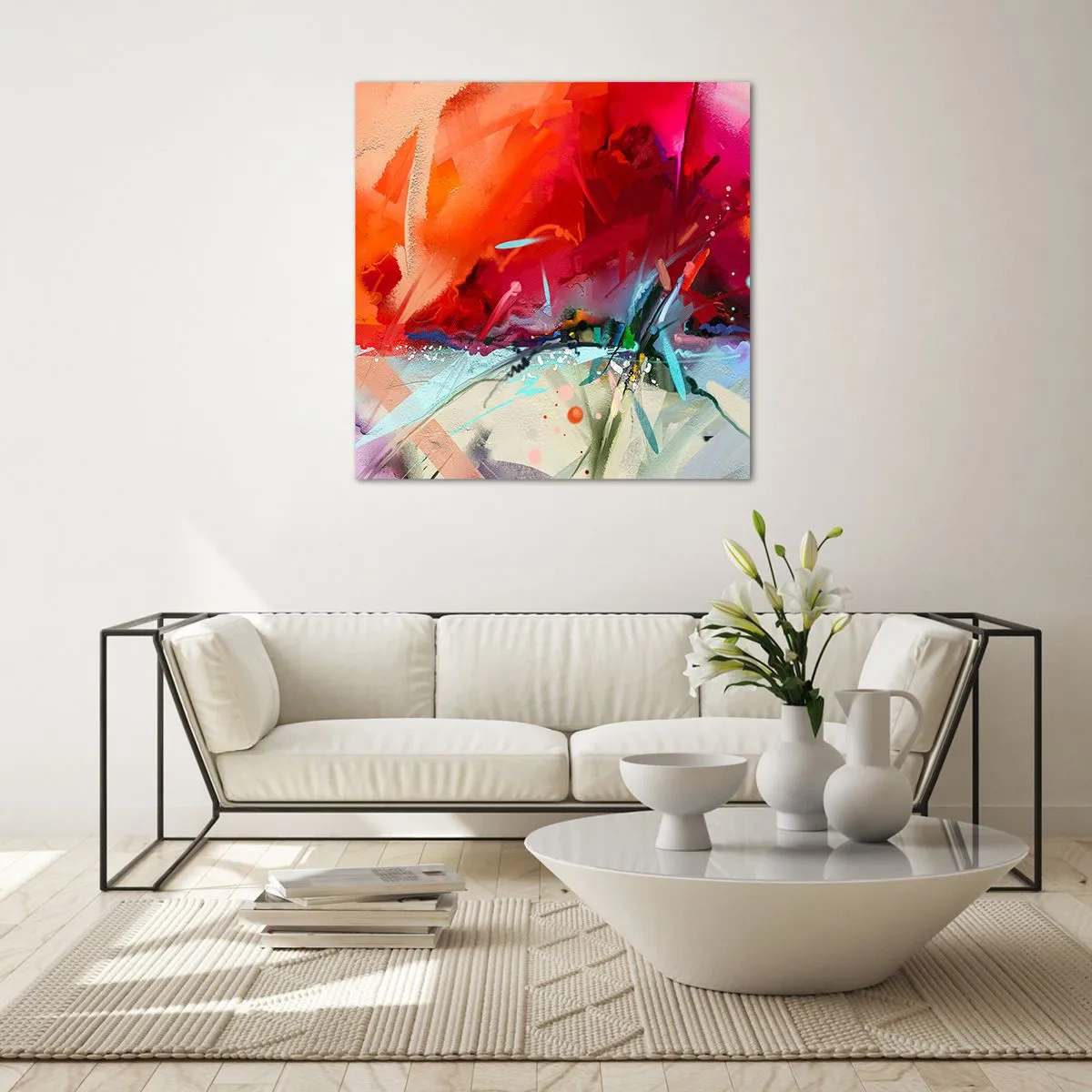 Impression sur verre - Image sur verre - Une explosion de lumières et de couleurs - 30x30 cm