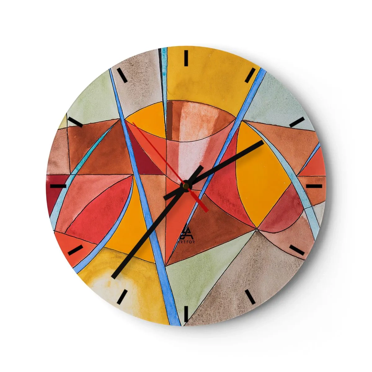 Horloge murale - Pendule murale - Motifs géométriques abstraits aux couleurs vives - 30x30cm - Le carrousel, le carrousel des rêves - Décoration murale moderne pour le salon, la cuisine et la chambre ARTTOR