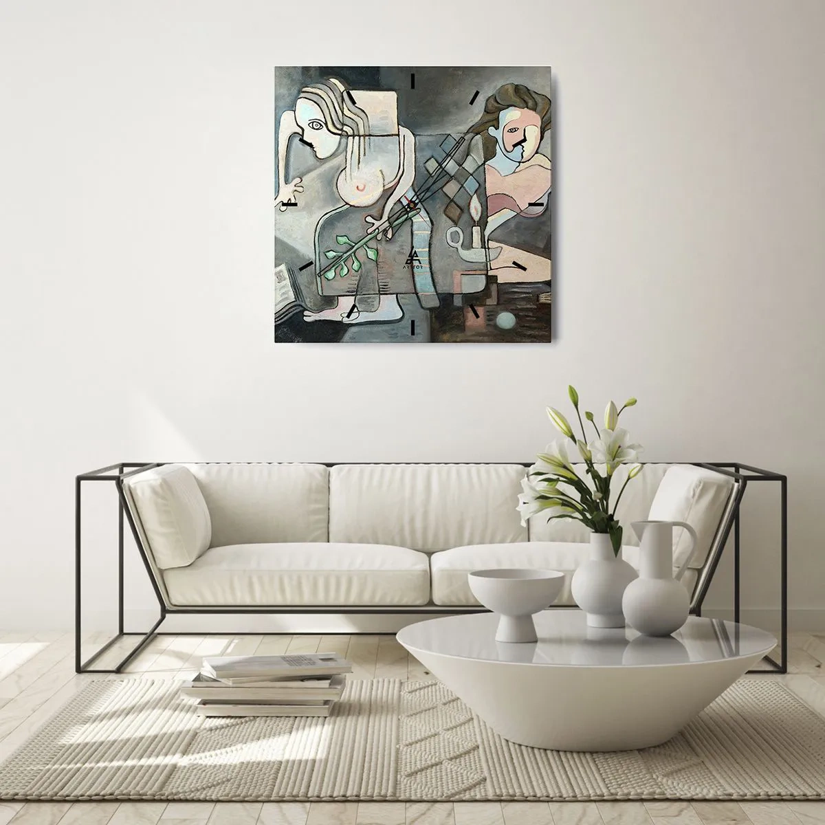 Horloge murale - Pendule murale - Mosaïque d'esprit et de matière - 40x40 cm