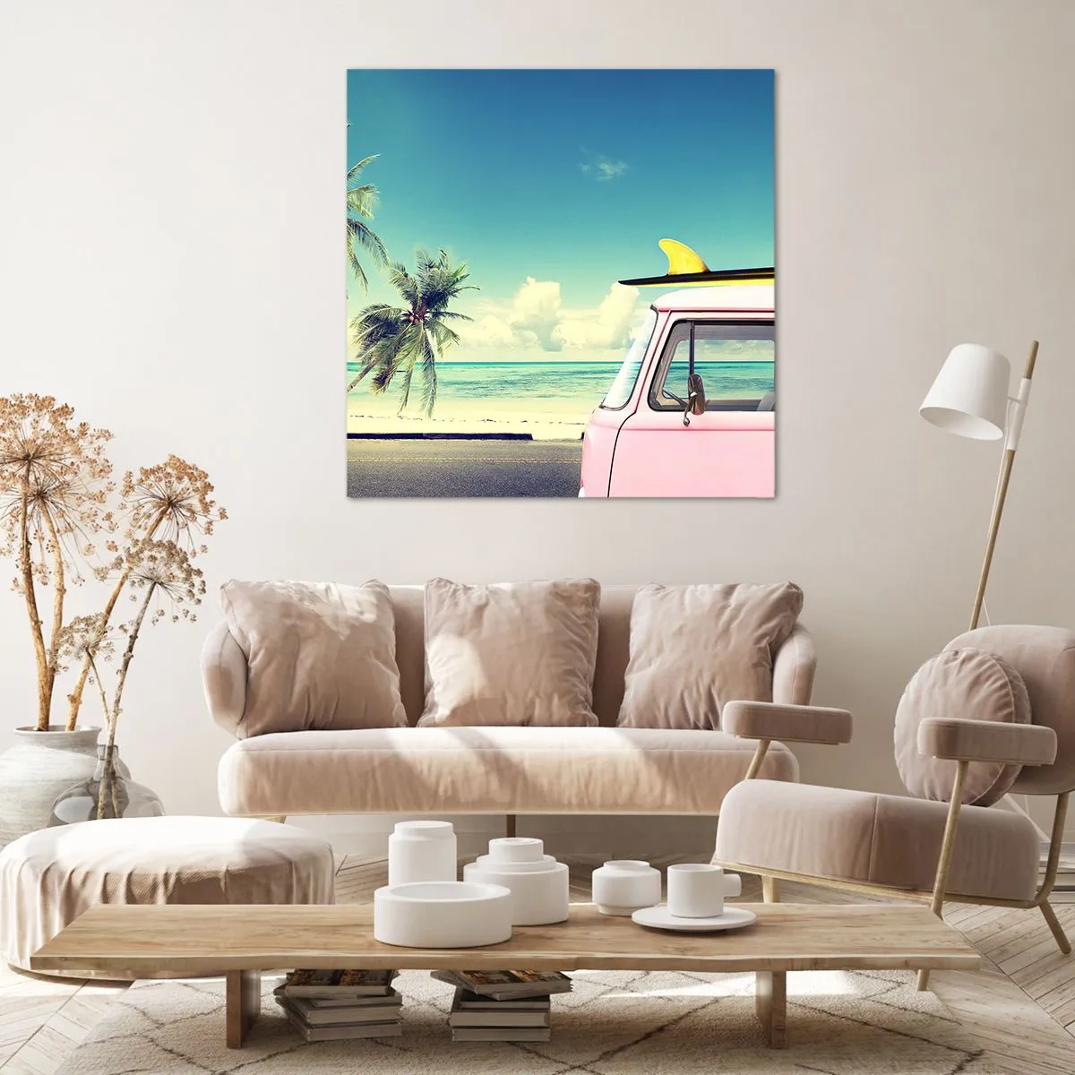 Impression sur toile - Image sur toile - Il est temps de commencer les vacances - 70x70 cm