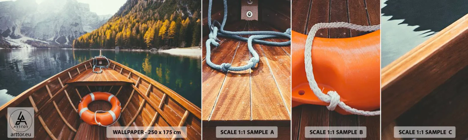 Échantillon de Papier Peint Autocollant Deluxe Sticker - Escapade en montagne - Paysage, Montagnes, Alpes - 100x30 cm