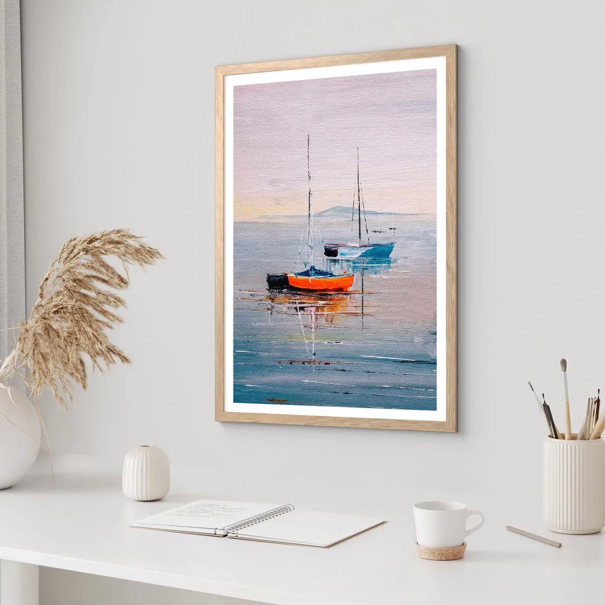 Affiche dans un chêne clair - Poster - Un repos bien mérité - 30x40 cm