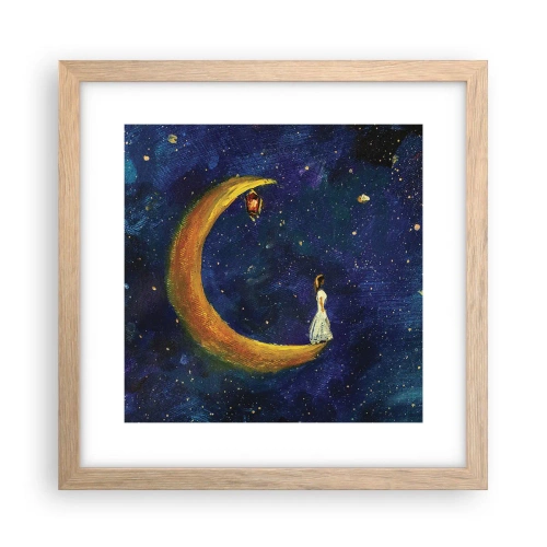 Affiche dans un chêne clair - Poster - Appel du monde - 30x30 cm