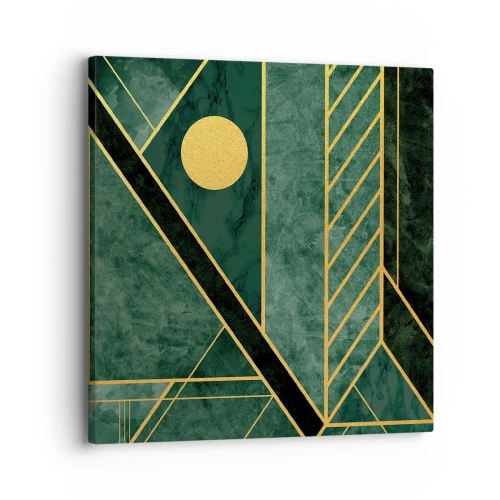 Impression sur toile - Image sur toile - Dynamique or et azur - 30x30 cm