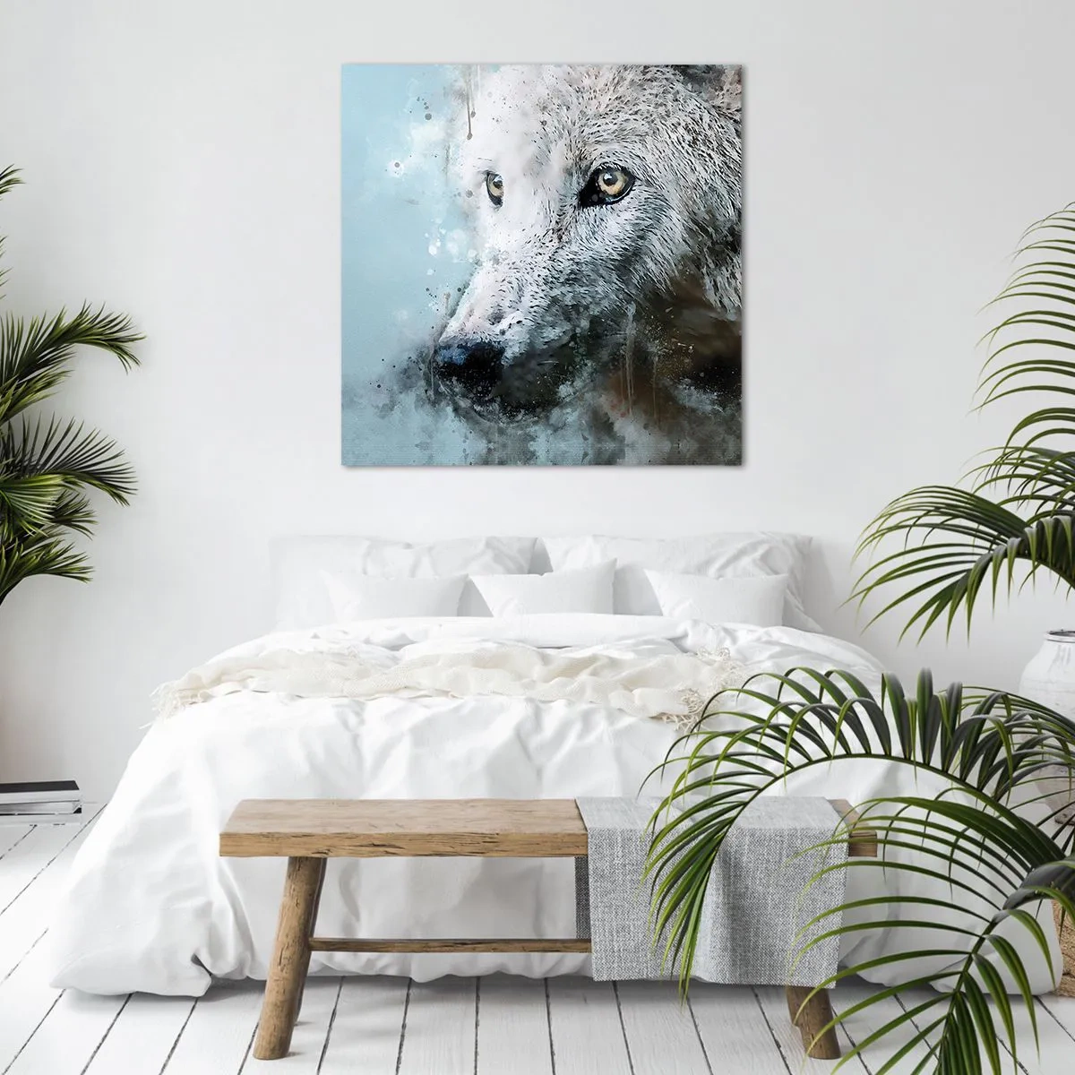 Impression sur toile - Image sur toile - Rencontrez l'âme du loup - 70x70 cm