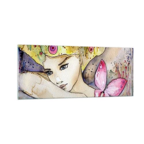 Impression sur verre - Image sur verre - La princesse papillon - 100x40 cm