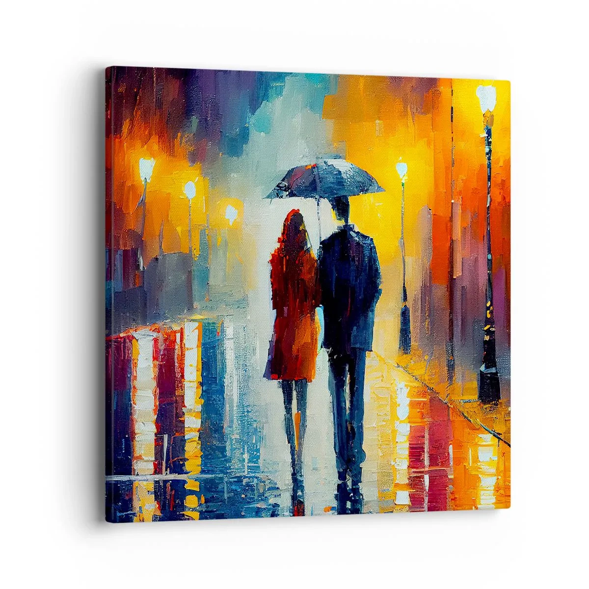 Impression sur toile - Image sur toile - Ensemble – une nuit colorée - 40x40 cm