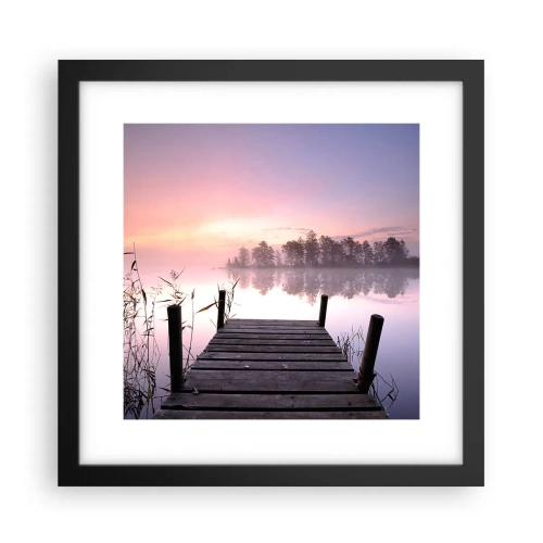 Affiche dans un cadre noir - Poster - De la brume lilas… - 30x30 cm