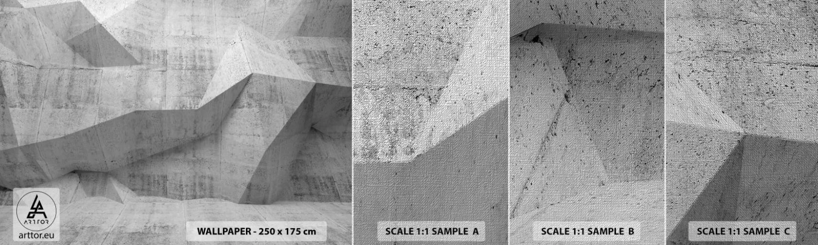 Échantillon de Papier Peint Premium Canvas - Un vrai challenge - Abstraction, Morceau, 3D - 100x30 cm