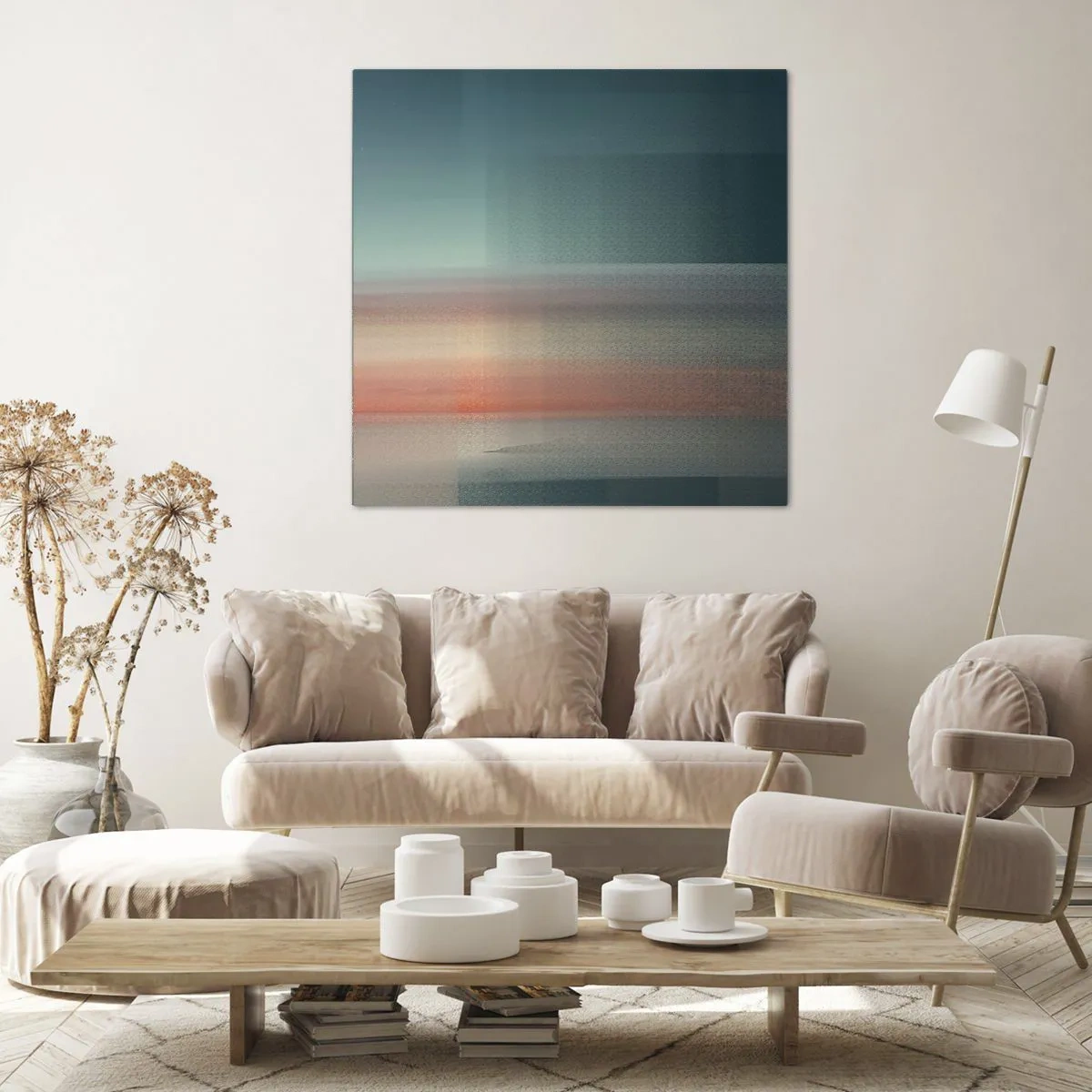 Impression sur toile - Image sur toile - Résumé : vagues de lumière - 60x60 cm