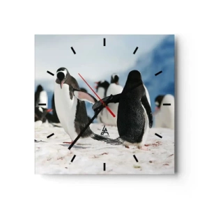 Horloge murale - Pendule murale - Danser dans la neige - 40x40 cm