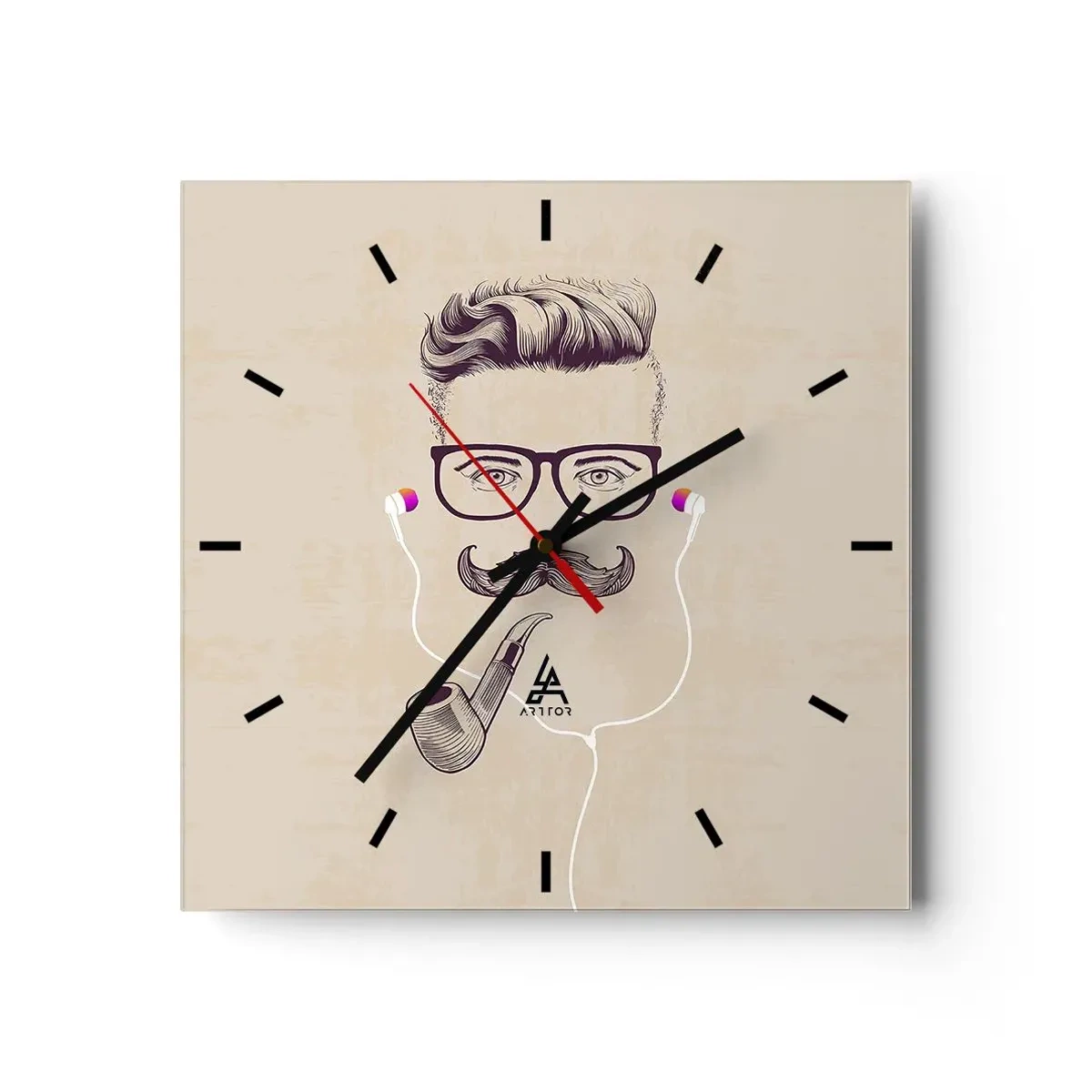 Horloge murale - Pendule murale - Un vrai homme? - 40x40 cm