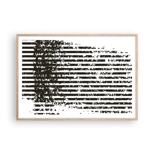 Affiche dans un chêne clair - Poster - Rythme et bruissement - 100x70 cm
