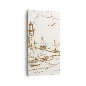 Impression sur toile - Image sur toile - Esquisse de souvenirs d'été - 65x120 cm