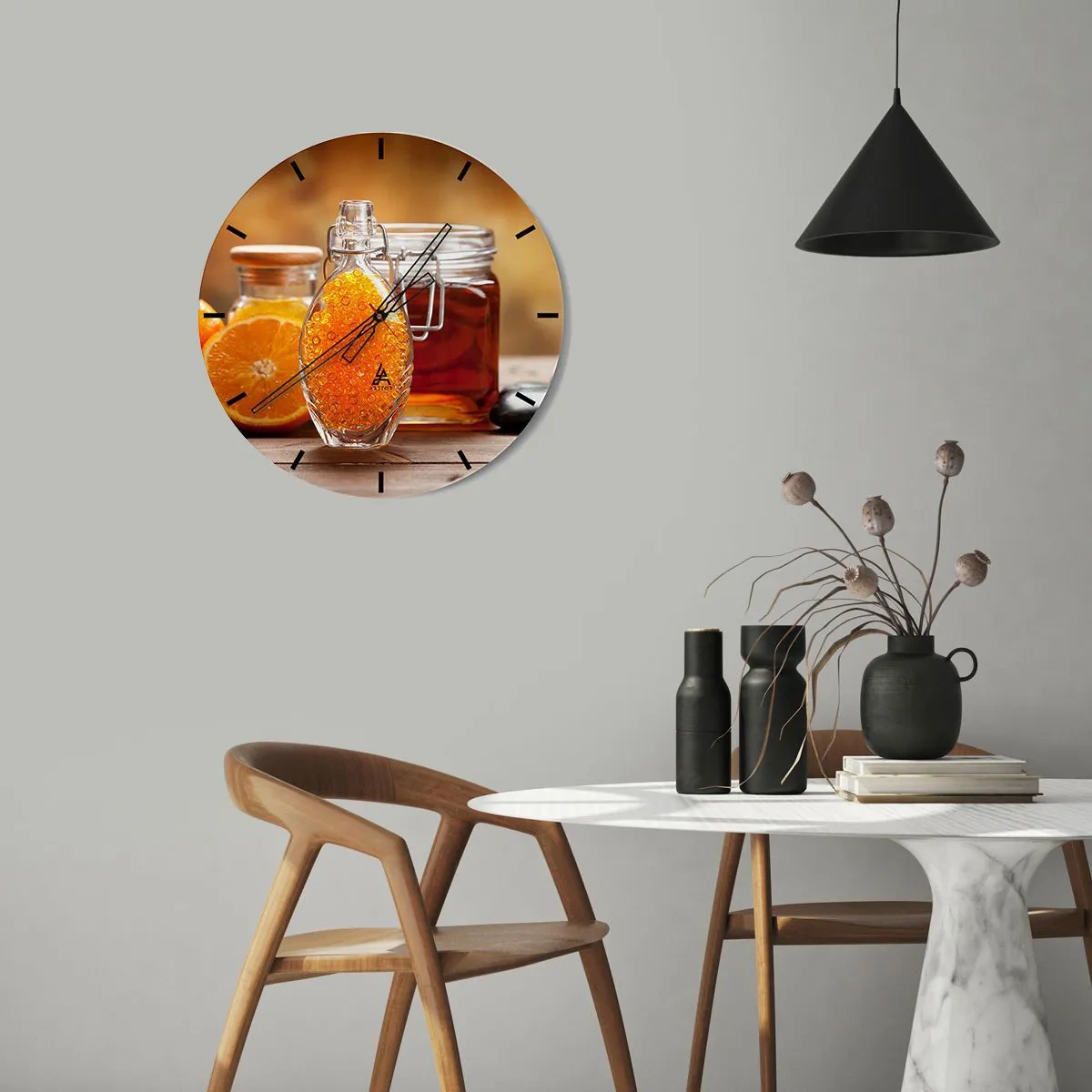 Horloge murale - Pendule murale - Saveurs et arômes ensoleillés - 40x40 cm