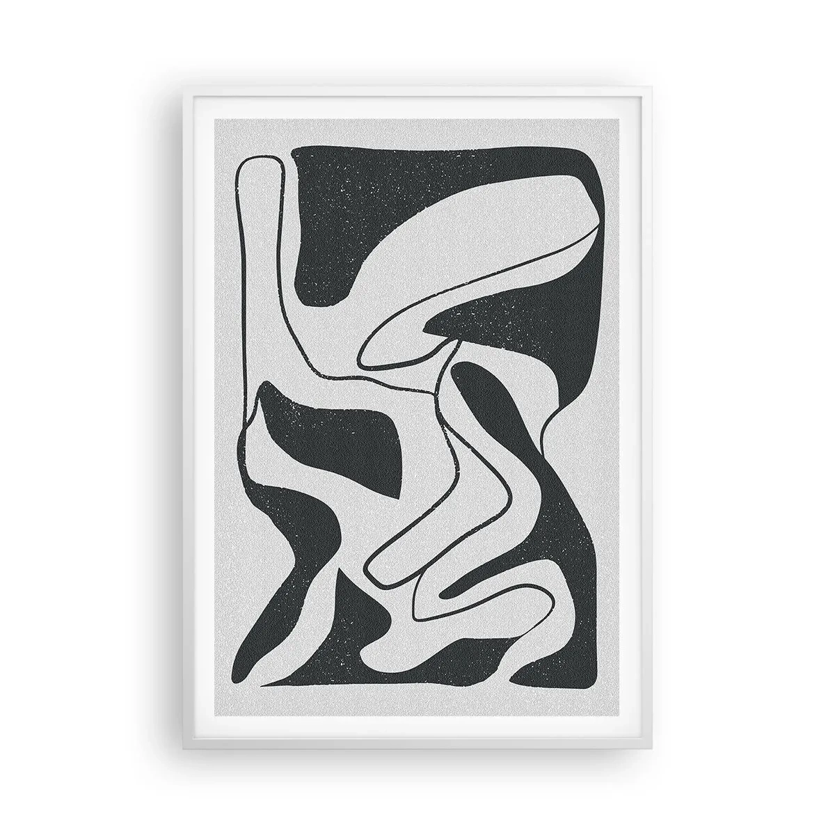 Affiche dans un cadre blanc - Poster - Amusement de labyrinthe abstrait - 70x100 cm