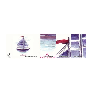 Échantillon De Papier Peint Standard Eco - Plein de voiles et d’eau calme - Voilier, Bord de mer, Mer - 100x30 cm