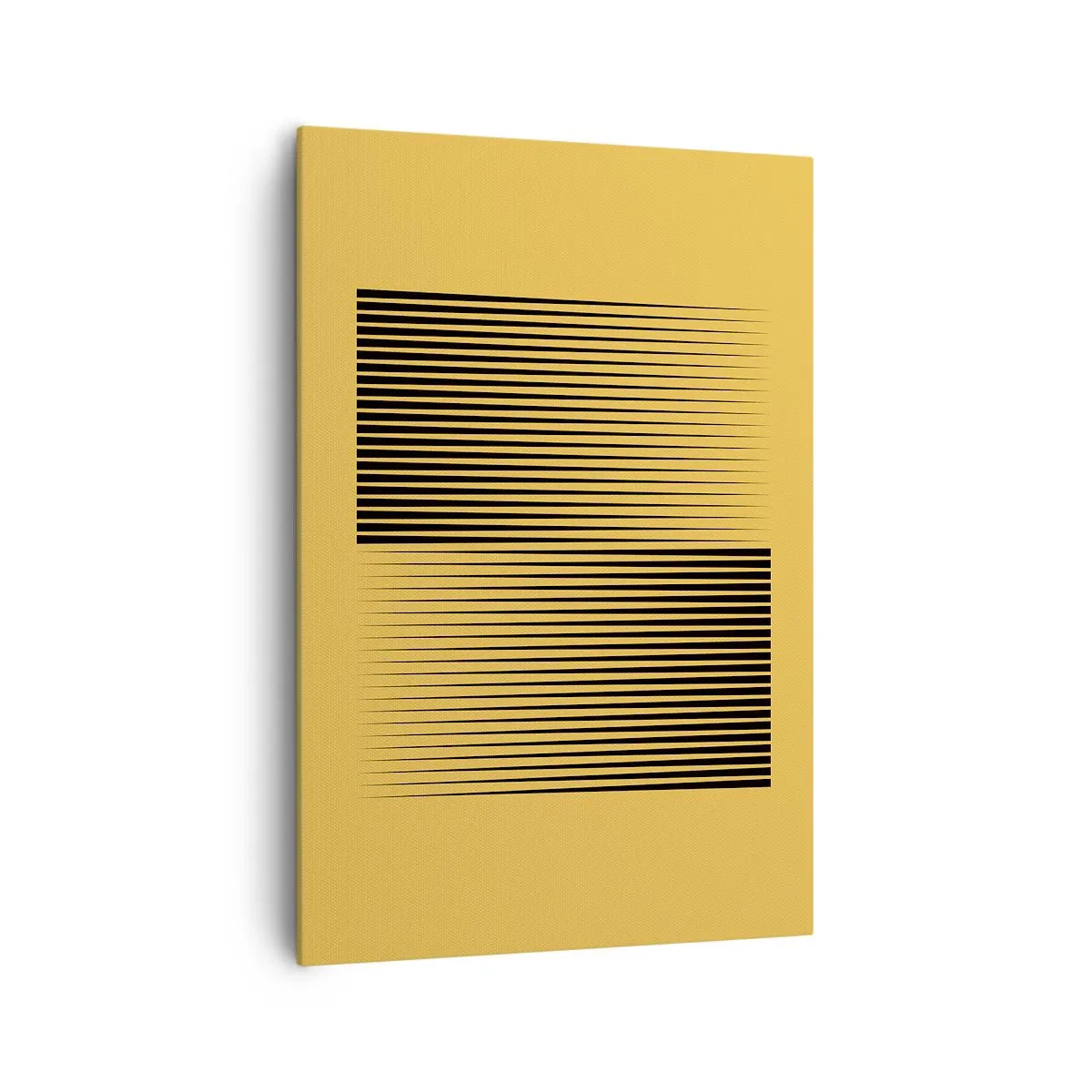 Impression sur toile - Image sur toile - Lignes noires verticales sur fond jaune - 70x100cm - Cadre opposé - Décoration murale moderne pour le salon et la chambre ARTTOR
