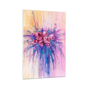 Impression sur verre - Image sur verre - Un bouquet de roses aux couleurs pastel - 70x100cm - Fontaine aux roses - Décoration murale moderne pour le salon et la chambre ARTTOR