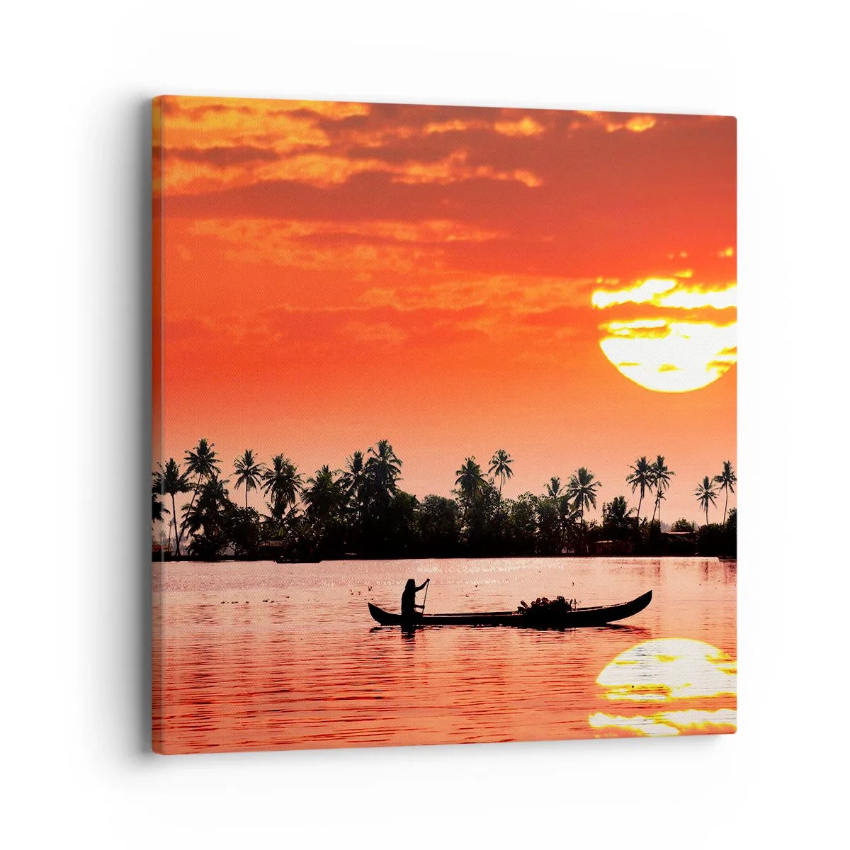 Impression sur toile - Image sur toile - La tranquillité des tropiques au coucher du soleil - 40x40 cm