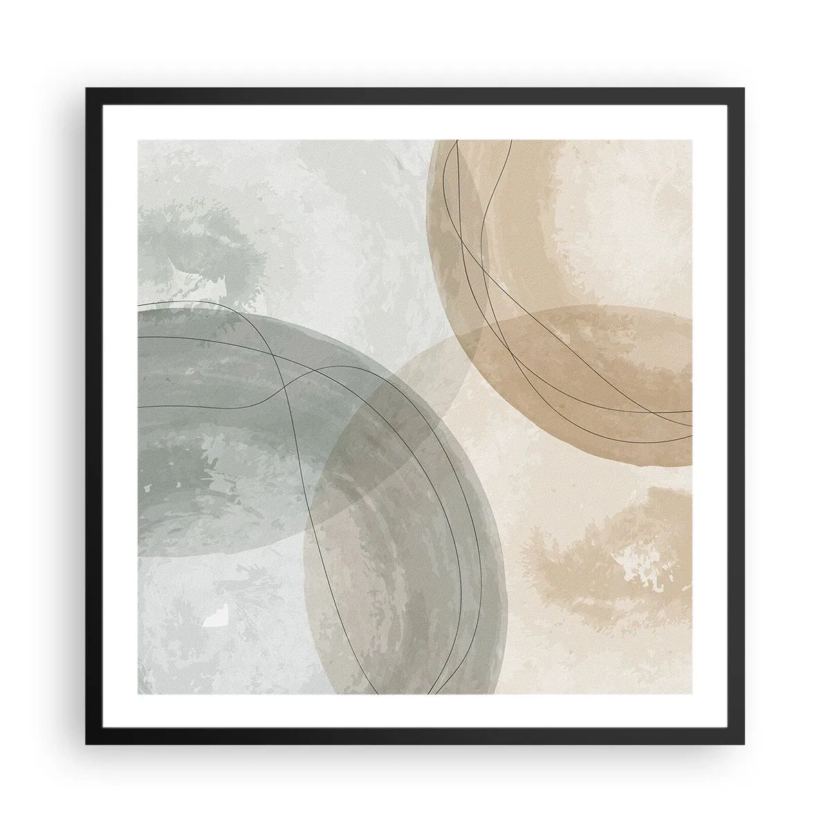 Affiche dans un cadre noir - Poster - Mondes pénétrants - 60x60 cm