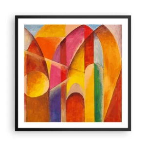 Affiche dans un cadre noir - Poster - Cathédrale du soleil - 60x60 cm