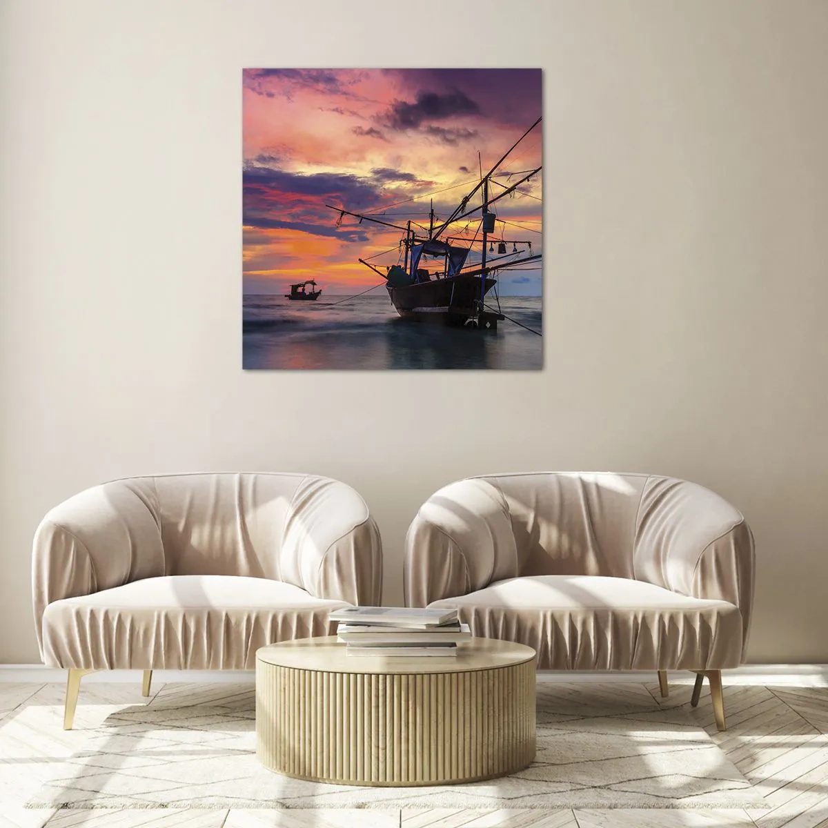 Impression sur verre - Image sur verre - Soirée exotique - 70x70 cm