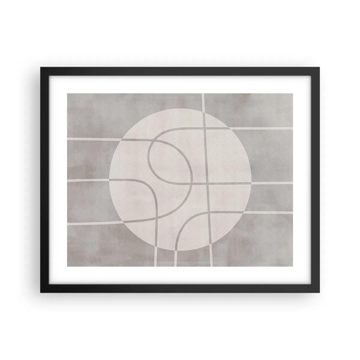 Affiche dans un cadre noir - Poster - Circulaire et tout droit - 50x40 cm