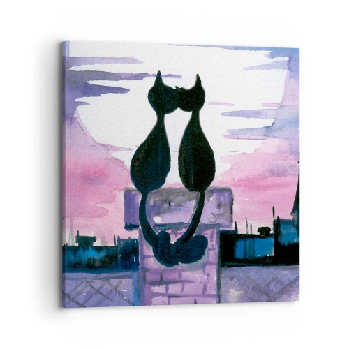 Impression sur toile - Image sur toile - Rendez-vous sous la lune - 70x70 cm