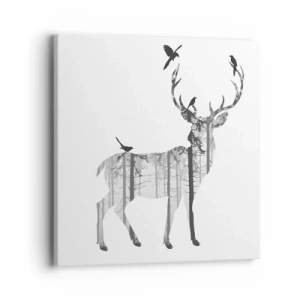 Impression sur toile - Image sur toile - La bonne âme de la forêt - 40x40 cm