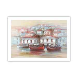 Affiche - Poster - Petite ville heureuse - 70x50 cm