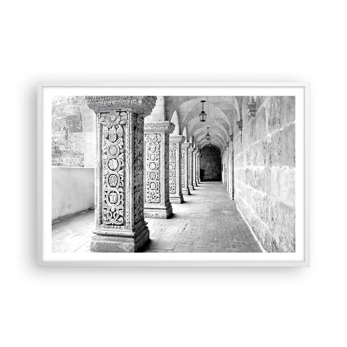 Affiche dans un cadre blanc - Poster - Où cela mène-t-il…? - 91x61 cm